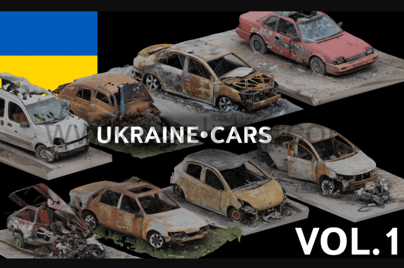 8辆报废汽车模型3D扫描资产 SCANS from Ukraine l Cars Vol.1