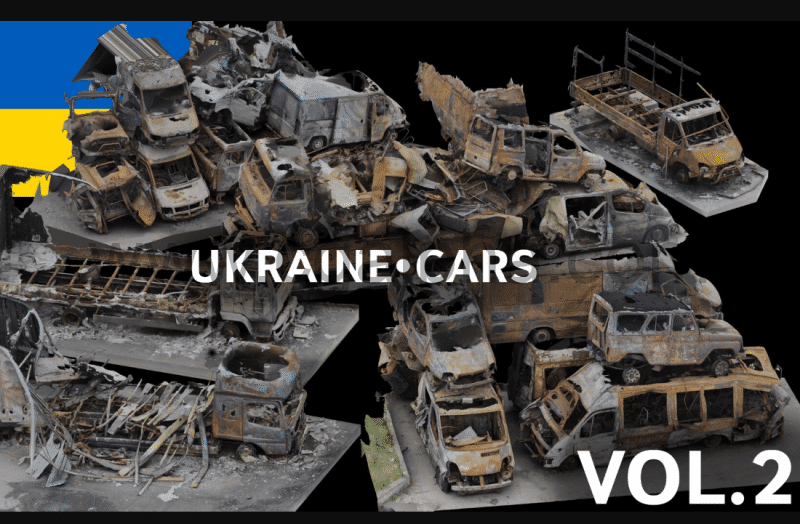 6辆报废汽车模型3D扫描资产 SCANS from Ukraine l Cars Vol.2
