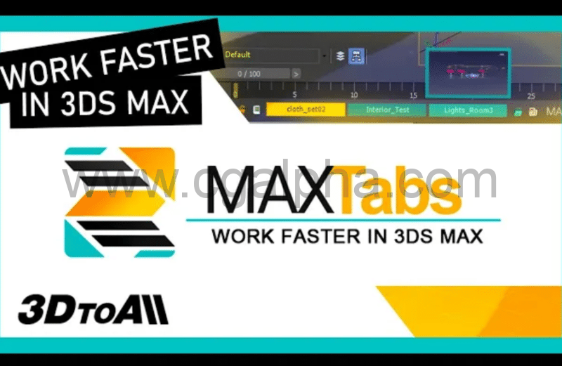 3Dmax插件 – 多项目预览切换插件 3DtoAll MAXTabs
