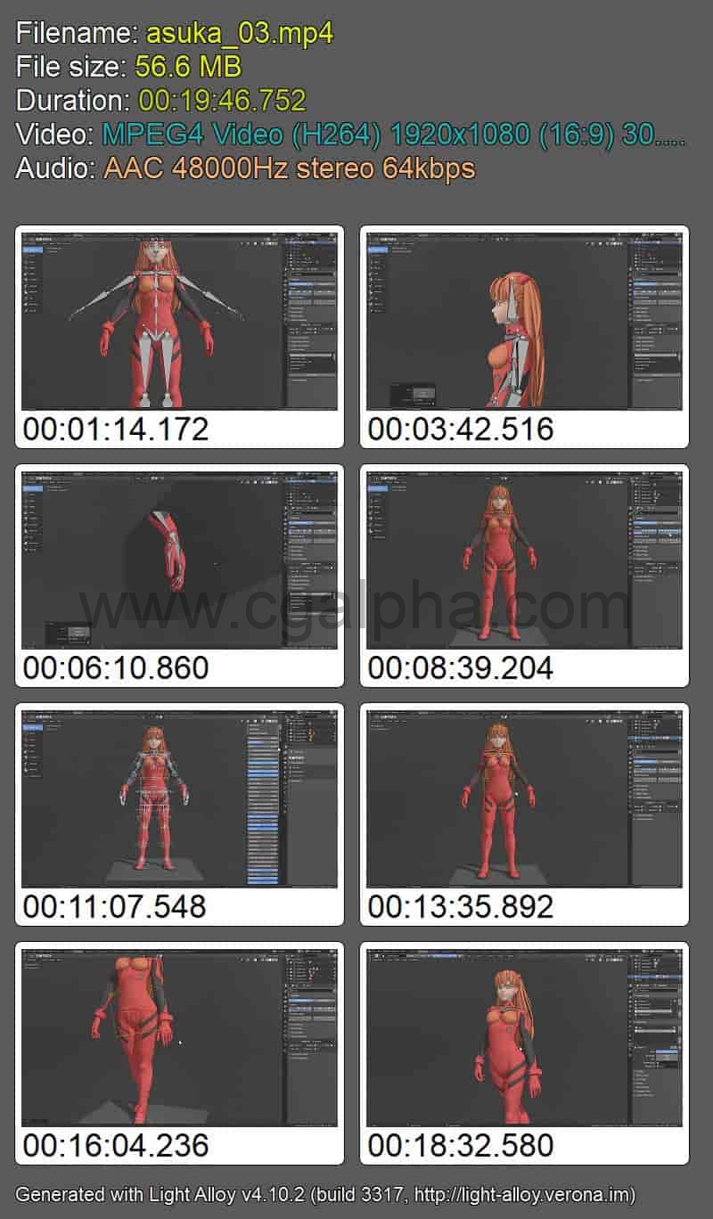 Blender角色建模全流程视频3D资产创建  Asuka: Character Creation in Blender