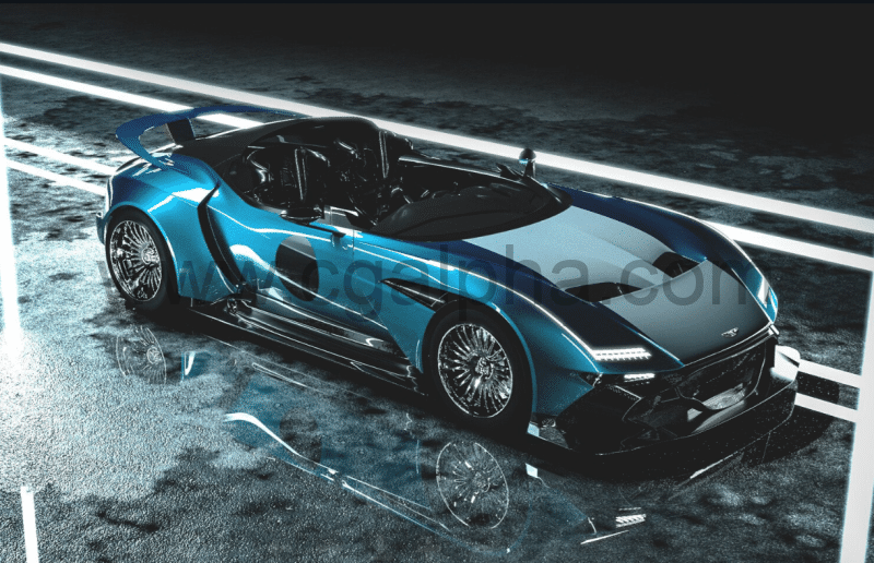 模型资产 – 阿斯顿马丁跑车3D模型 Aston Martin Vulcan Roadster Custom 3D model