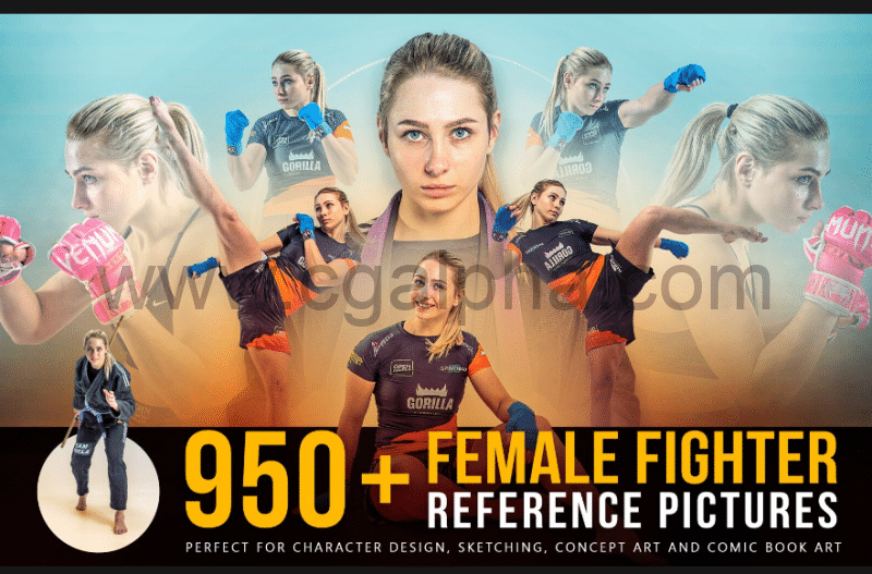 950张女性战斗家动态动作姿势造型参考图片