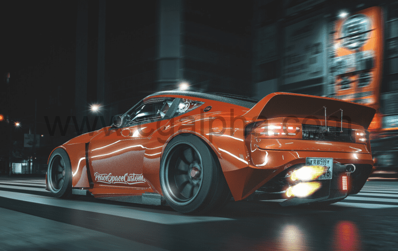日产尼桑跑车3D模型 Nissan Fairlady 400z G-nose Wide-body Custom 3D model