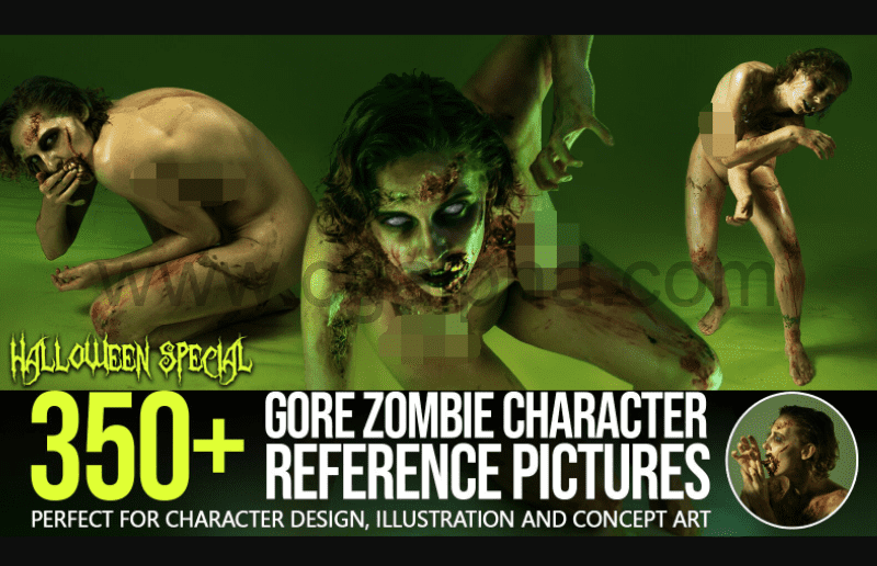 350 张影视丧尸僵尸角色参考图片 Gore Zombie Character Reference Pictures