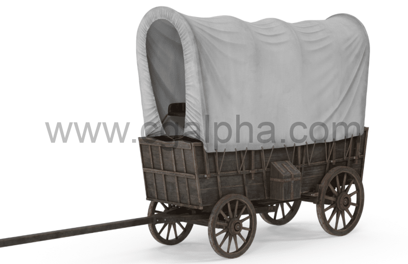 中世纪四轮马车三维模型 Covered Wagon Old 3D Models