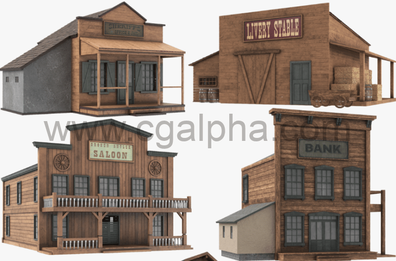 美式房屋3D模型 3D Western Houses Collection