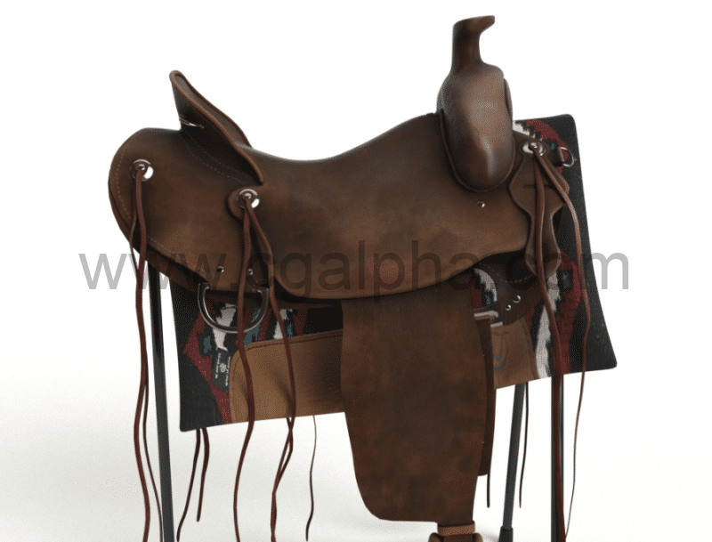 模型资产 – 西部牛仔马鞍道具 Western saddle