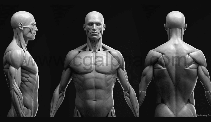 男性肌肉解剖模型