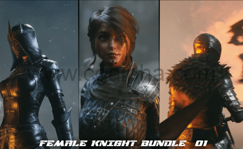 【UE4】女骑士 Female Knight Bundle 01