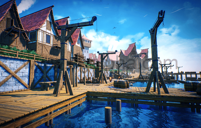 【UE5】模块化中世纪码头 Modular Medieval Docks