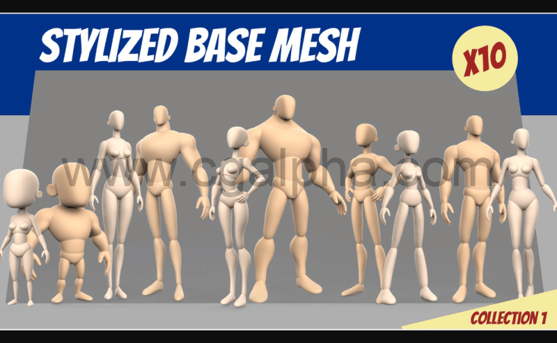模型资产 – 风格化基础模型包 Stylized Basemesh Collection