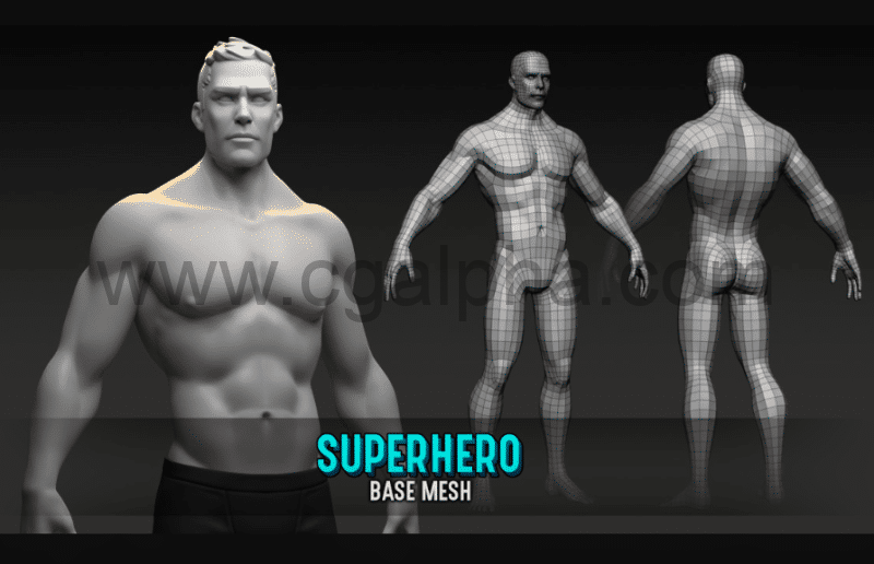 模型资产 – 超级英雄基础模型 Superhero BaseMesh