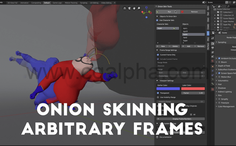 Blender插件 – 洋葱皮动画插件 Onion Skin Tools