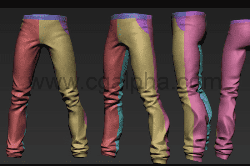 模型资产 – 裤子基础模型 stylized Pant 2 basemesh