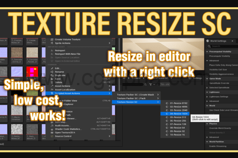 UE4/5插件 – 纹理贴图调整插件 Texture Resize SC