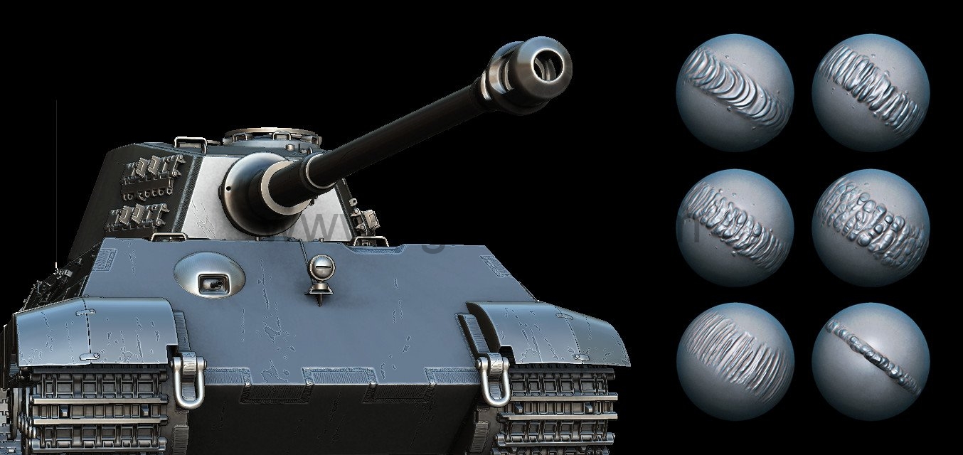 Zbrush笔刷 – 切割焊接笔刷 Cutted metal and Welding Brushes for Zbrush