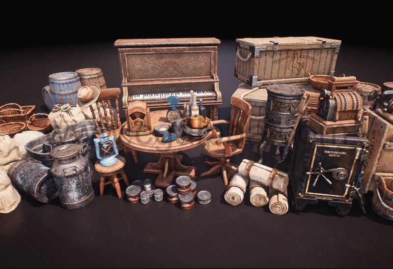 【UE4/5】西部风格道具资产 Western Props Pack
