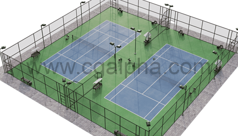 模型资产 – 网球场3D模型 Tennis Court