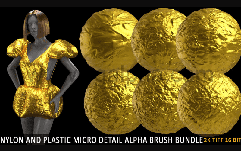 尼龙和塑料质感细节贴图 Nylon and Plastic Micro Detail Alpha Brush Bundle