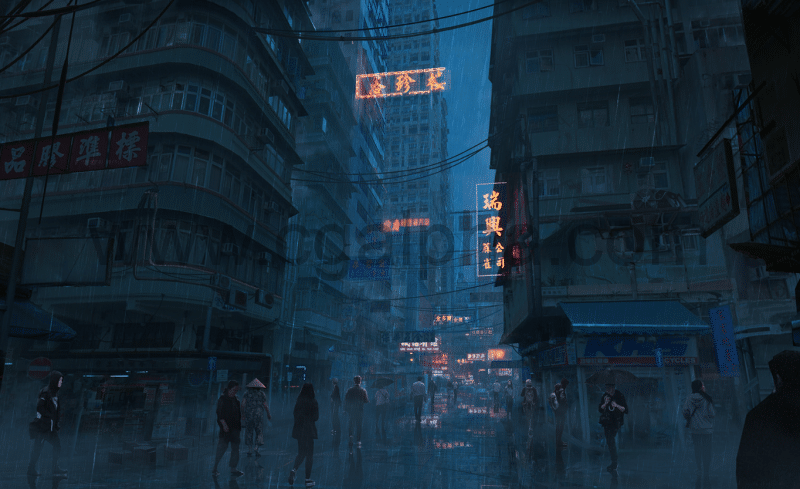 AE制作赛博朋克街道 Making 2D Cyberpunk Street in Photoshop and Animating It in After Effects 2022