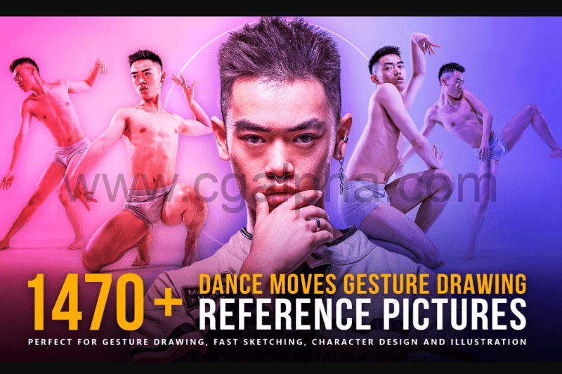 1470+舞蹈动作手势绘图参考图片  Dance Moves Gesture Drawing Reference Pictures