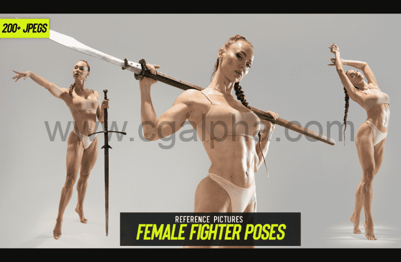 200 张女战士战斗姿势参考图片 Female Fighter Poses