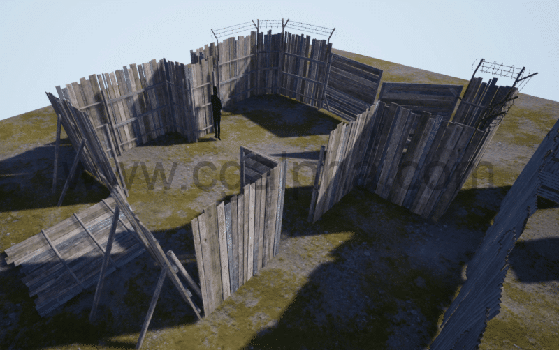 【UE4/5】篱笆围栏 Post Apocalyptic Fence