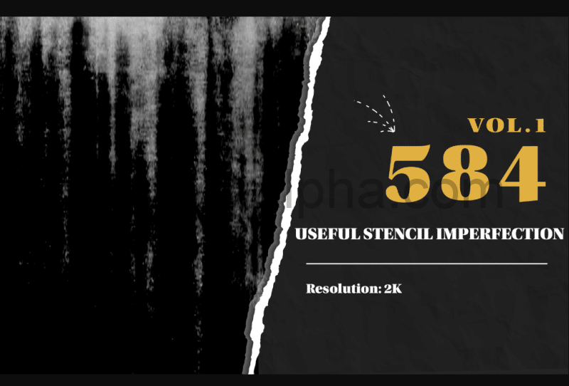 584 种高品质肮脏裂痕瑕疵素材包 High Quality Useful Stencil Imperfection (10 Categories) vol.1