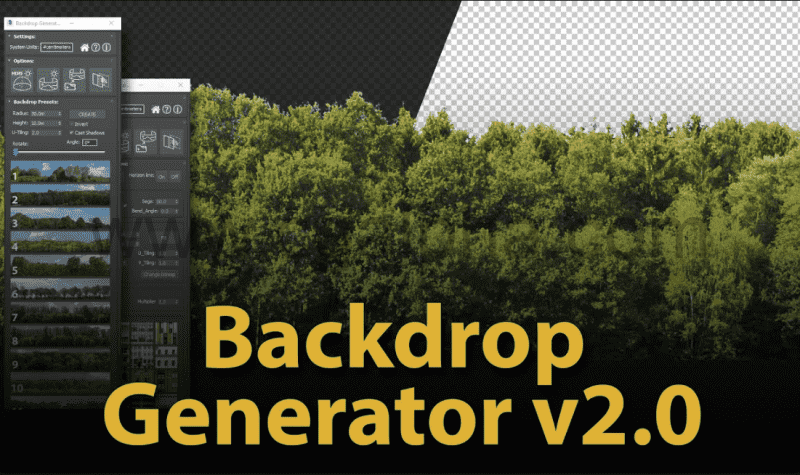 3Dmax插件 – 背景生成插件 Backdrop Generator v2.0