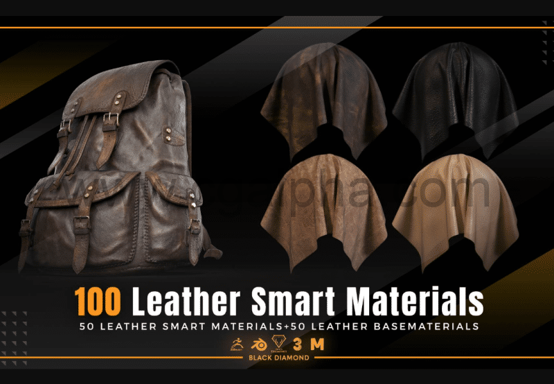 100种高细节的皮革智能材料 100 Leather Smart Materials With High Details