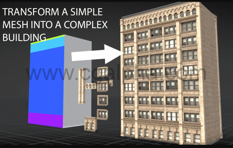 Blender插件 – 几何模型变成复杂建筑 Geometry Node Tools – Procedural Building