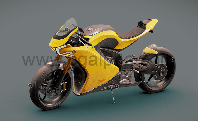 模型资产 – 超级摩托车 Hyper Bike 3D Model