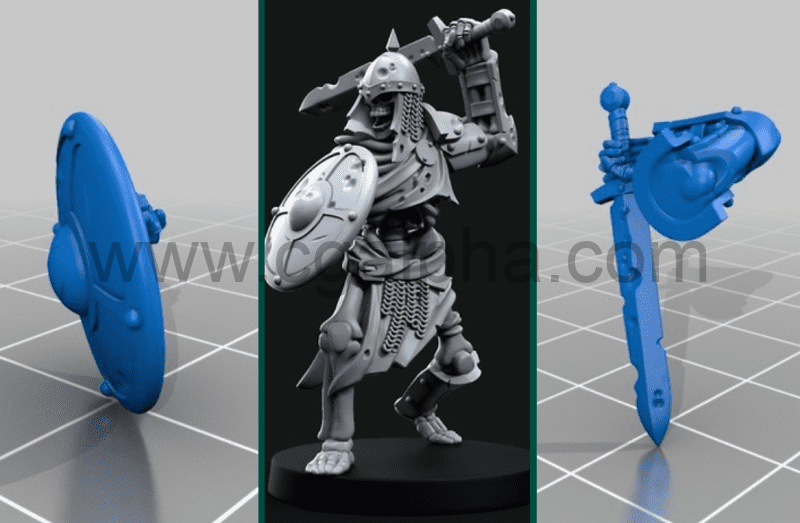 骷髅战士 3D 打印模型 Skeleton Warrior 3D Print Model STL