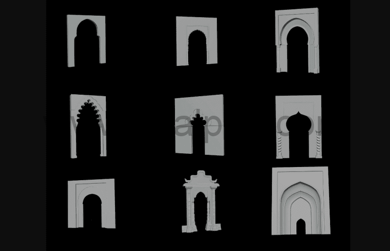 15 种阿拉伯伊斯兰建筑门 3D 模型  Arabic Islamic Architecture Doors 3D Models