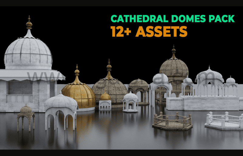 模型资产 – 教堂圆顶模型资产 Cathedral Domes Asset Pack