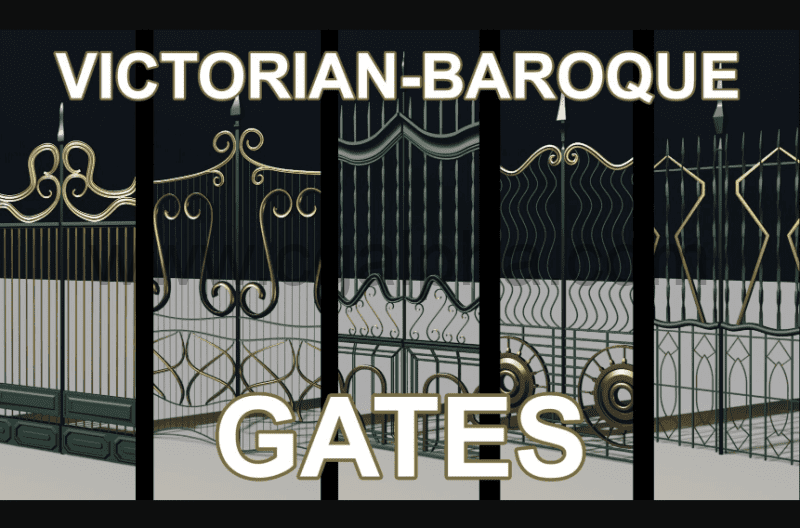 模型资产 – 5种维多利亚巴洛克风格大门 Victorian Baroque Gates
