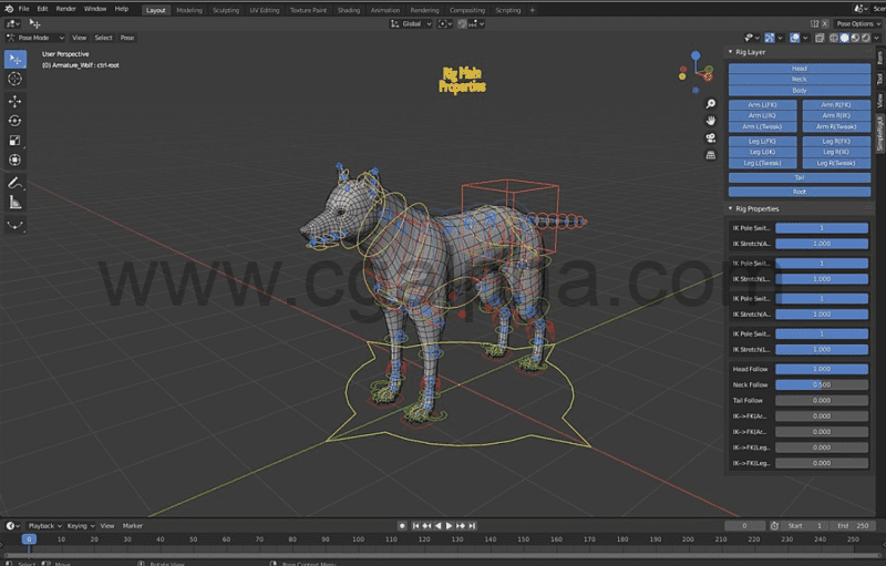 模型资产 – 狼基础模型 Wolf Base Mesh