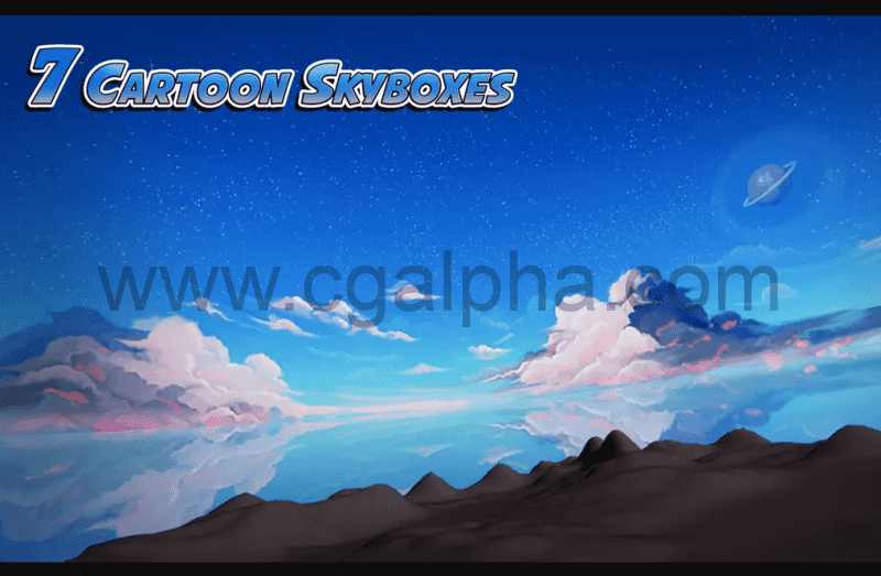 Unity – 卡通风格天空素材 7 Painted Cartoon Skyboxes