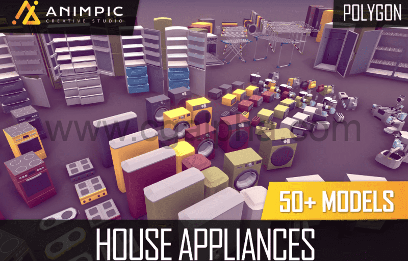 Unity – 风格化模型家用电器 POLY – House Appliances