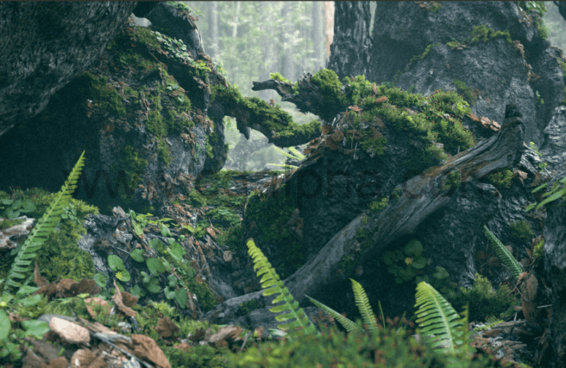 Blender插件 – 苔藓植物散布插件 Moss Biome Ground Scatter