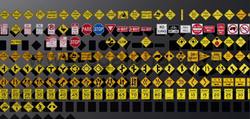 450 多个街道标志 450+ Street Signs