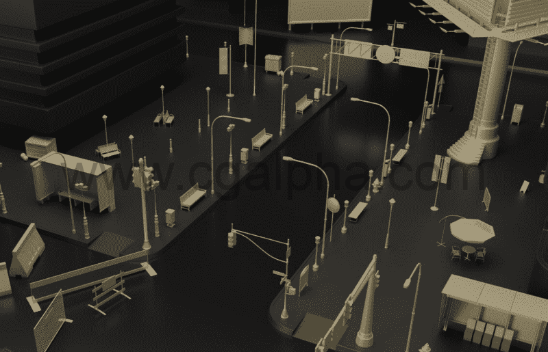 模型资产 – 70 件街道资产 70 pieces of street asset