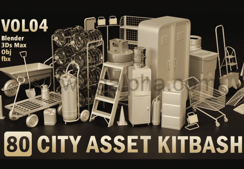 模型资产 – 80 个城市模型资产 80 City Asset Kitbash