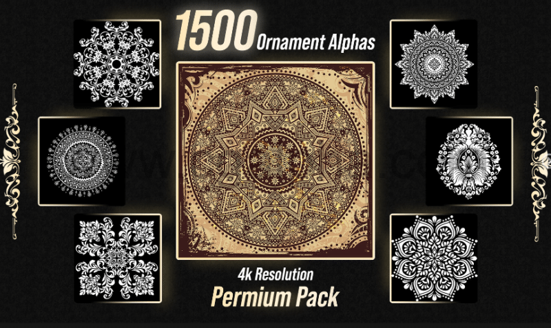 1500 装饰 Alphas 高级包 Ornament Alphas Premium Pack