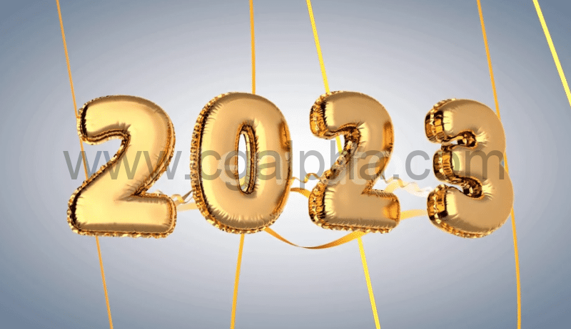 气球样式2023年新年快乐 New Year 2023 In Foil Balloons