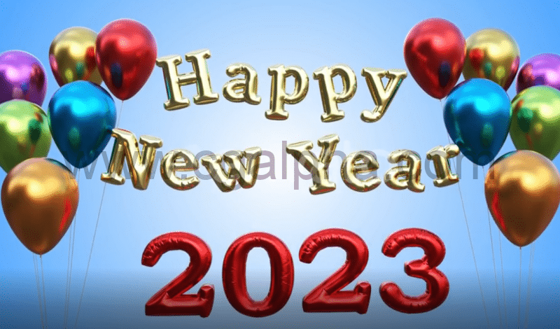 视频素材新年快乐字母气球 Happy New Year Letter Balloons