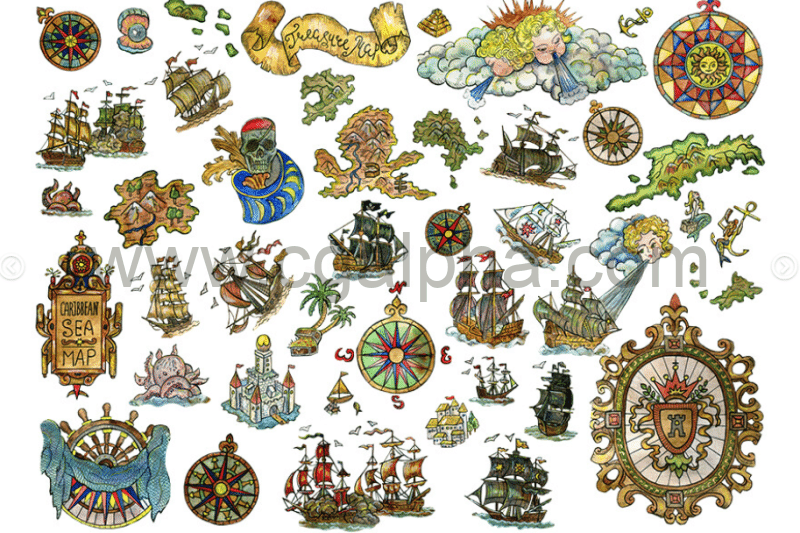 浪漫航海图标贴画套装 Romantic Nautical Set 浪漫航海图标贴画套装 Romantic Nautical Set