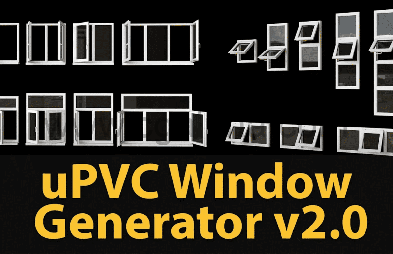 3Dmax插件 – 窗户生成插件 uPVC Window Generator v2.0