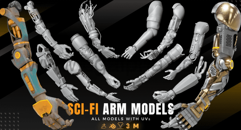 模型资产 – 科幻手臂模型 SCI-FI ARM MODELS