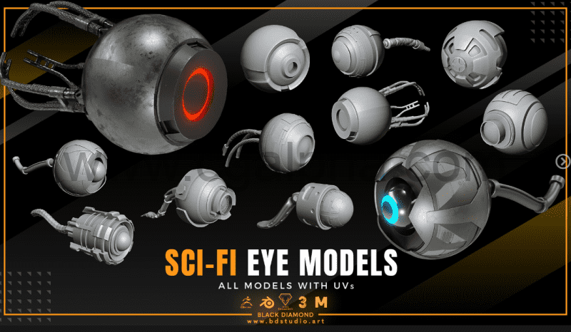 模型资产 – 科幻眼睛模型 SCI-FI EYE MODELS